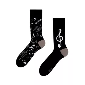 Ponožky černobílé houslový klíč s notami