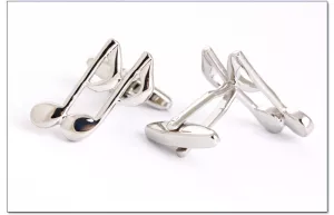 Knoflíčky manžetové stříbrné noty osminové