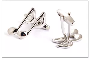 Knoflíčky manžetové stříbrné noty osminové