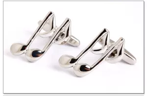 Knoflíčky manžetové stříbrné noty osminové