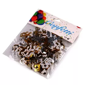 Konfety party noty stříbrné zlaté bílé mix