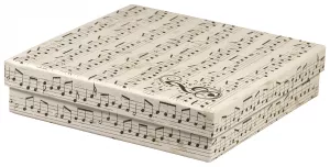 Krabička dárková s notami béžová