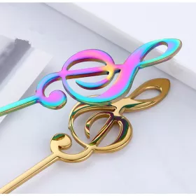 Lžička kávová nerez zlatorůžová s houslovým klíčem