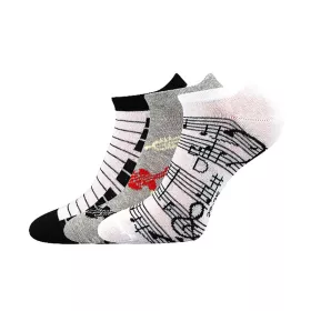 Ponožky nízké černobílé klaviatura