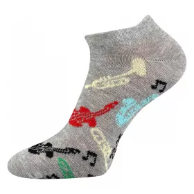 Ponožky nízké šedé barevné hudební nástroje | 35-38, 39-42