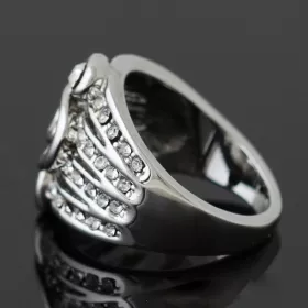 Prsten stříbrný s kamínky a houslovým klíčem