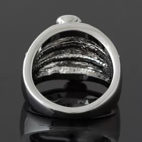 Prsten stříbrný s kamínky a houslovým klíčem