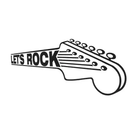 Samolepka kytara Let´s Rock černá