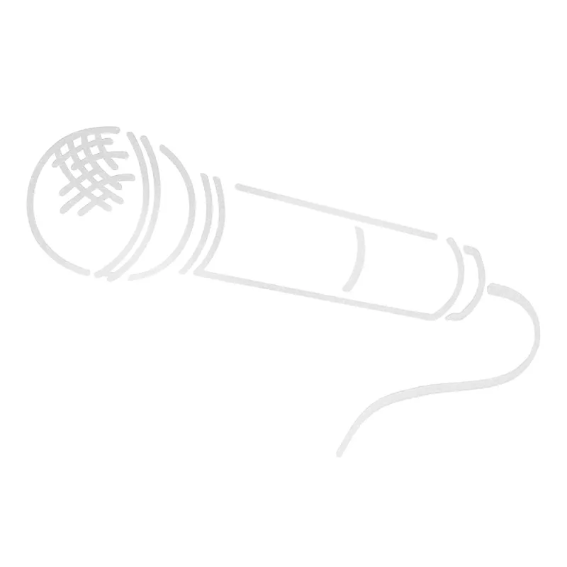 Samolepka mikrofon bílá