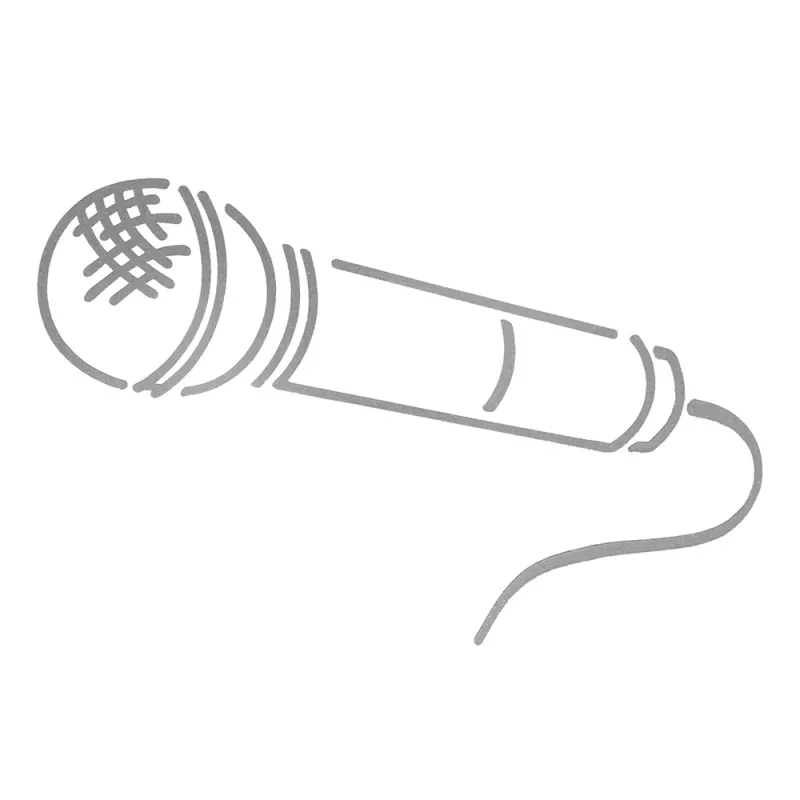 Samolepka mikrofon stříbrná