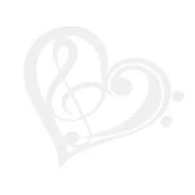 Samolepka srdce s houslovým a basovým klíčem bílá