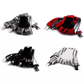 Šle - kšandy bílé notová osnova noty černé