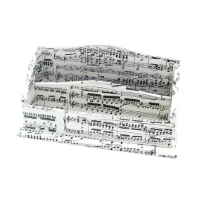 Stojánek na kancelářské potřeby a dokumenty béžový s černou partiturou a notami