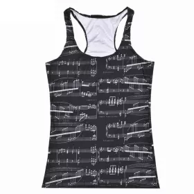 Tílko dámské černé s partiturou | S, M, L, XL, XXL