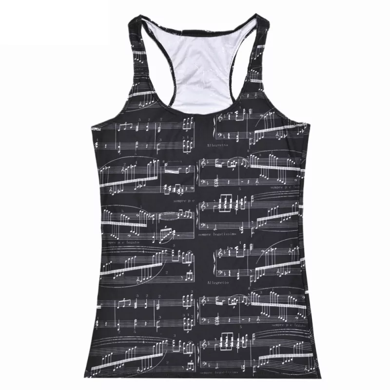 Tílko dámské černé s partiturou