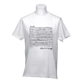Tričko bílé s černou partiturou Mozart
