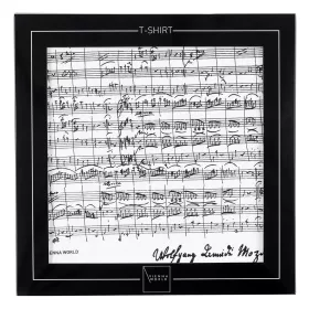 Tričko bílé s černou partiturou Mozart
