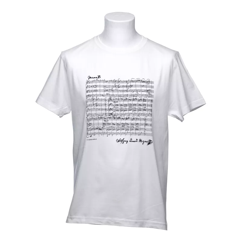 Tričko bílé s černou partiturou Mozart