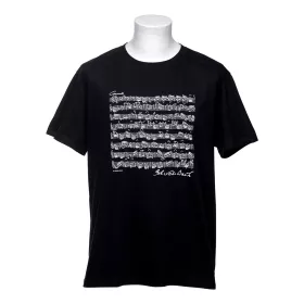 Tričko černé s bílou partiturou Bach | S, M, L, XL Tričko černé s bílou partiturou Bach | S, M, L, XL