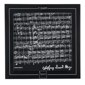 Tričko černé s bílou partiturou Mozart