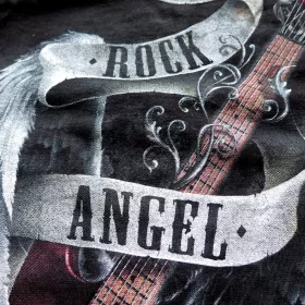 Tričko dámské bez rukávů černé s kytarou Rock Angel