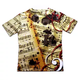 Tričko pánské černožluté s partiturami a notami