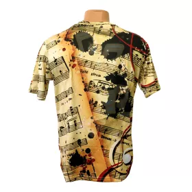 Tričko pánské černožluté s partiturami a notami